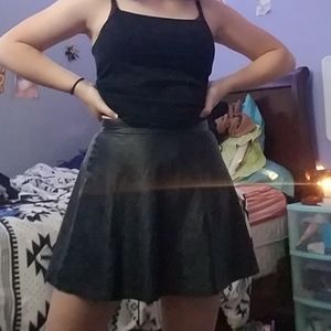 faux leather miniskirt